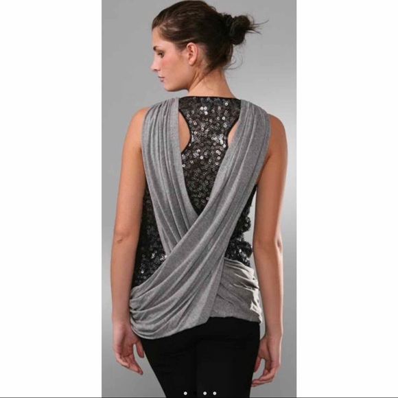 Robert Rodriguez Sequin Layer Wrap Top - Picture 3 of 9
